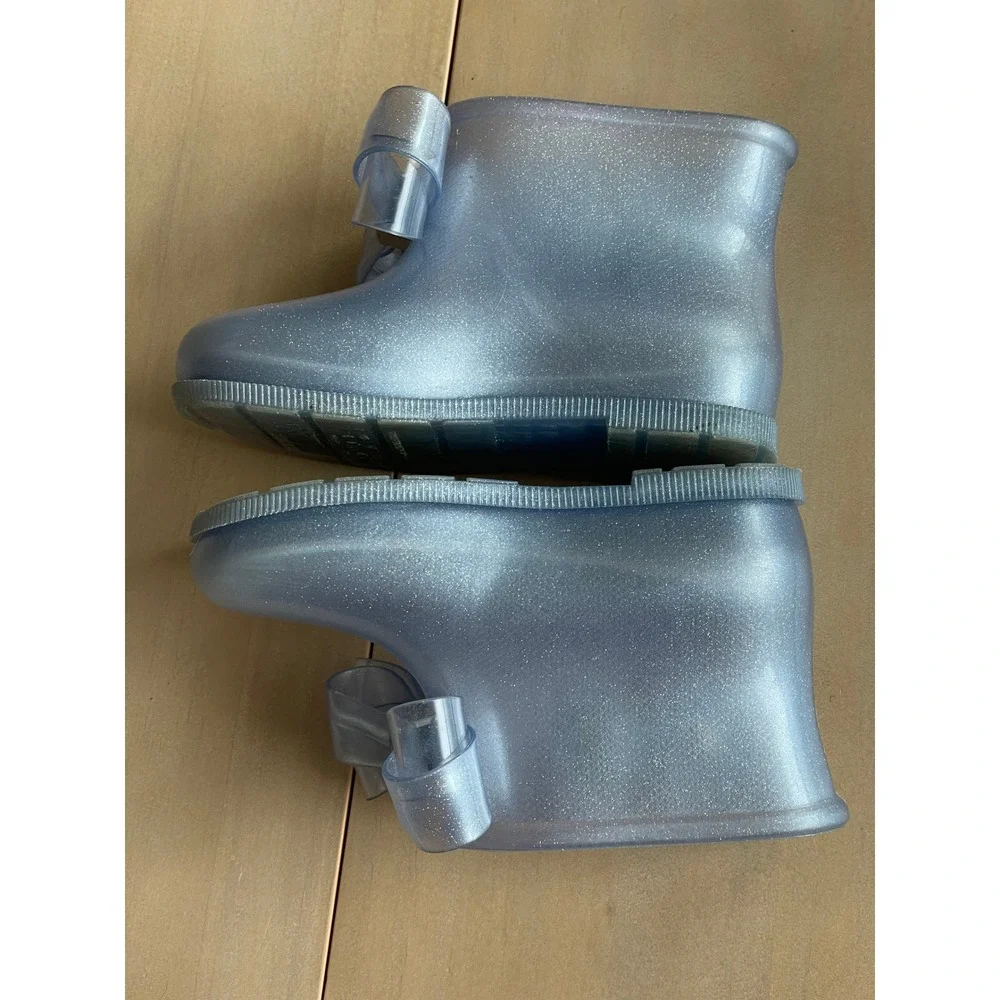 Mini Melissa Ultragirl Bow Blue Glitter Jelly Mary Jane Shoes Toddler US 9